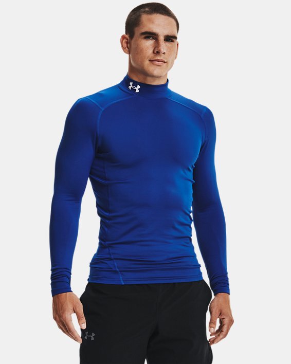 Camiseta de cuello cerrado de compresión ColdGear® para hombre, Blue, pdpMainDesktop image number 0